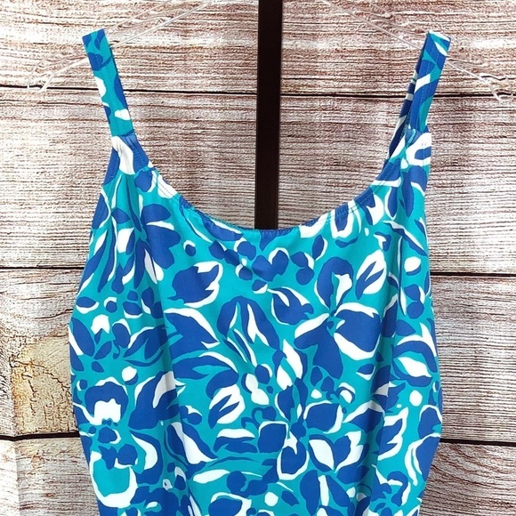 Islander Blue Floral One Piece Swimsuit Size 18 - Picture 8 of 8